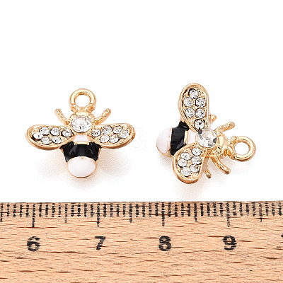 Alloy Rhinestone and Enamel Pendants PALLOY-T092-41G-01-1
