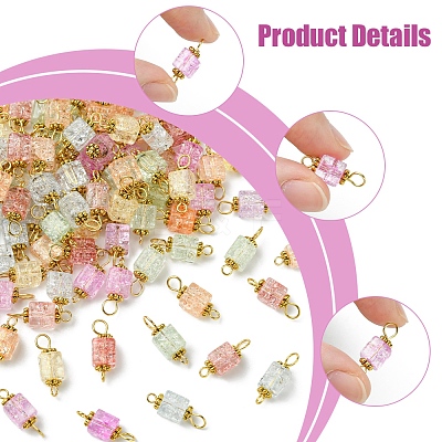 100Pcs Glass Connector Charms PALLOY-FZ00018-1