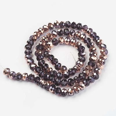 Electroplate Transparent Glass Beads Strands EGLA-A034-T2mm-N15-1