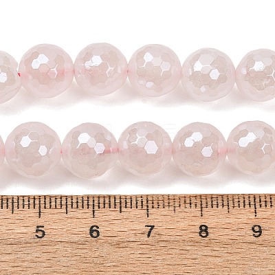 Electroplated Natural Rose Quartz Beads Strands G-B191-A04-10mm-1