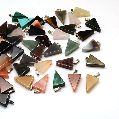 Triangle Natural & Synthetic Mixed Stone Pendants G-Q356-M-1