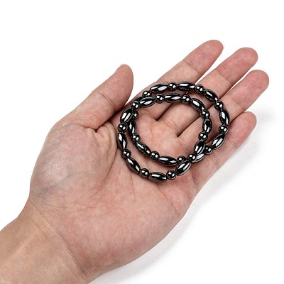 Fashion Non-Magnetic Synthetic Hematite Stretch Bracelets BJEW-D278-01-1
