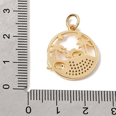 Brass Micro Pave Black Cubic Zirconia Pendants CU-CBA6344-07G-1