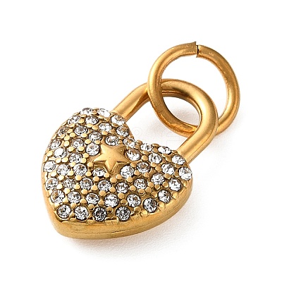 304 Stainless Steel Rhinestone Pendants RB-CBA324D-01G-10-1