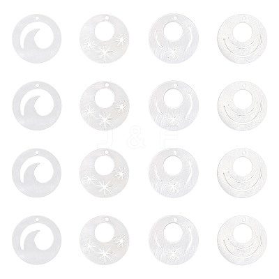 Natural Freshwater Shell Pendants SHEL-FH0001-03-1