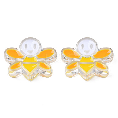 Transparent Acrylic Enamel Beads TACR-N012-007G-1
