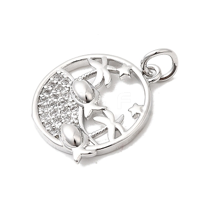 Brass Micro Pave Cubic Zirconia Pendants KK-P343-01B-P-1