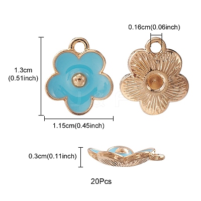 Light Gold Plated Alloy Enamel Pendants ENAM-YW0002-20C-1