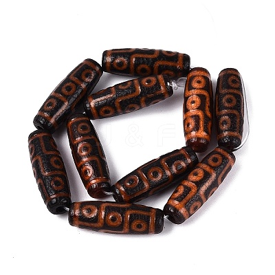 Tibetan Style Natural Agate dZi Beads Strands G-Q606-42G-02-1