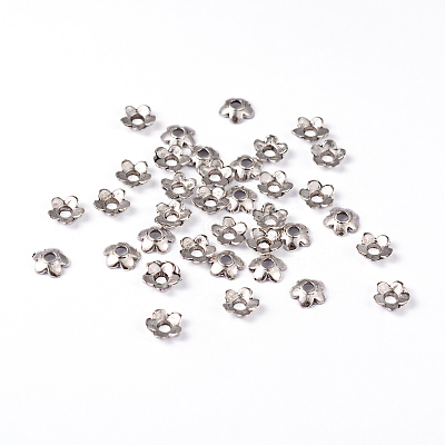 Tibetan Style Alloy Bead Caps TIBEB-P002-08AS-NR-1