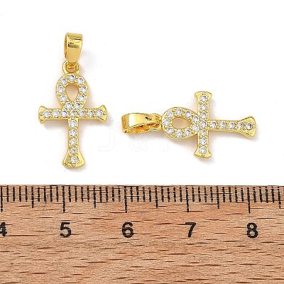 Easter Brass Micro Pave Clear Cubic Zirconia Pendants CU-L277-05G-1