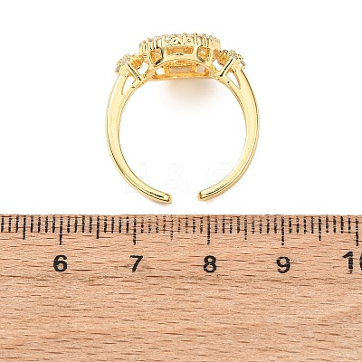 Religion Brass Micro Pave Cubic Zirconia Cuff Open Rings LS-RJEW-F204-06G-1