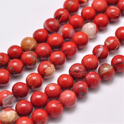 Natural Red Jasper Beads Strands G-F348-02-4mm-1