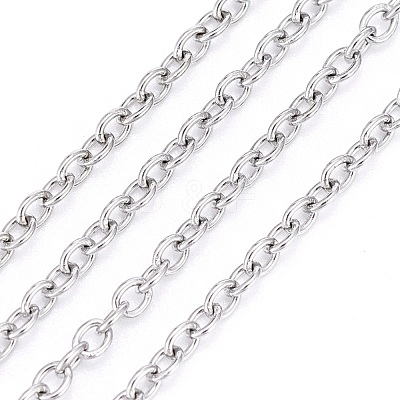 Tarnish Resistant 304 Stainless Steel Cable Chains CHS-F006-02B-P-1