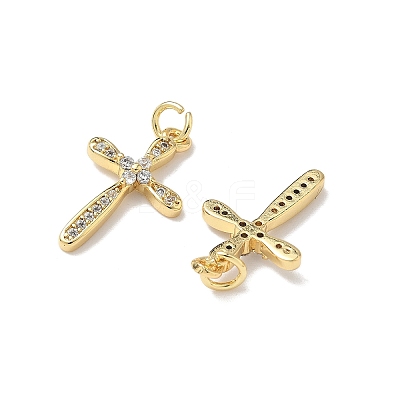 Brass Micro Pave Cubic Zirconia Pendants KK-Q068-49C-G-1