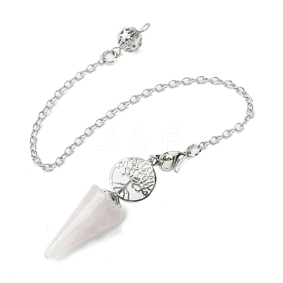 Natural Rose Quartz Cone Dowsing Pendulum Big Pendants G-C114-02P-19-1