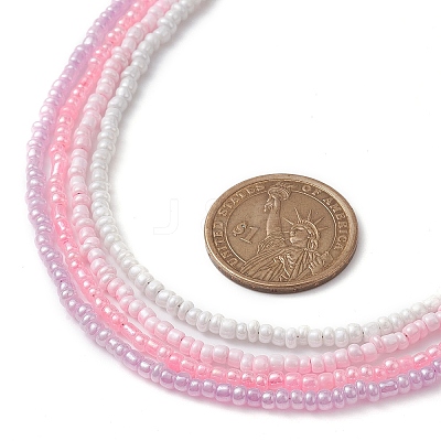 4Pcs 4 Colors Glass Seed Beaded Necklaces Set NJEW-JN04645-1