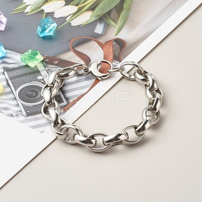 Non-Tarnish 304 Stainless Steel Rolo Chain Bracelets for Women BJEW-JB06673-01-1