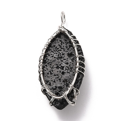 Natural Lava Rock Big Pendants KEYC-F019-01P-1