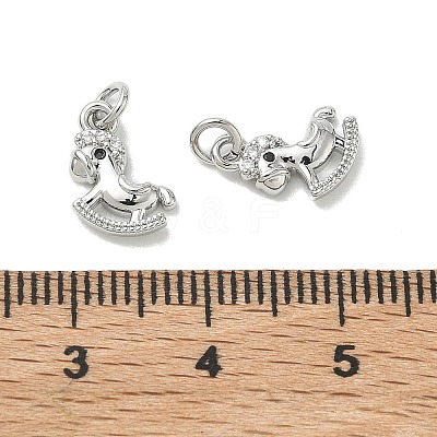 SHEGRACE Brass Micro Pave Cubic Zirconia Pendants XGRQ3D190-457P-1