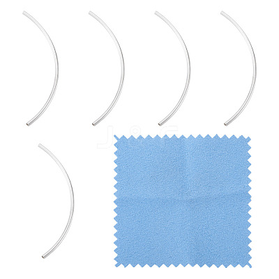 5Pcs 925 Sterling Silver Curved Tube Beads STER-TA0001-52-1