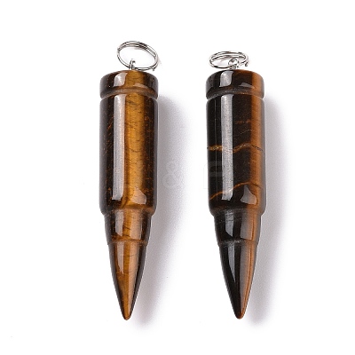 Natural Tiger Eye Pointed Pendants G-D850-08-1