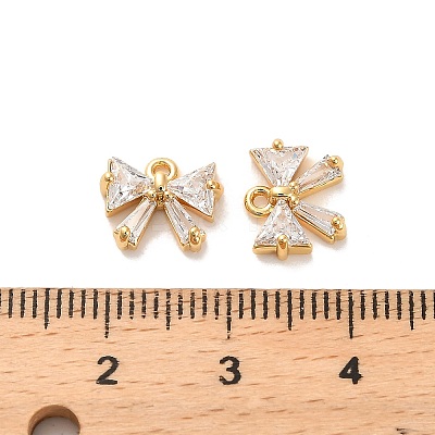 Brass Cubic Zirconia Charms KK-D300-08G-1