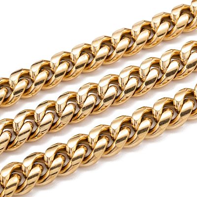304 Stainless Steel Cuban Link Chain STAS-B019-02D-G-1