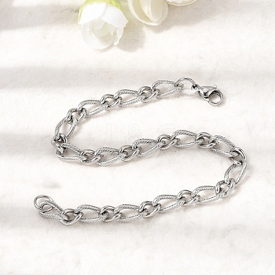 201 Stainless Steel Figaro Chain Bracelets STAS-T077-04P-1