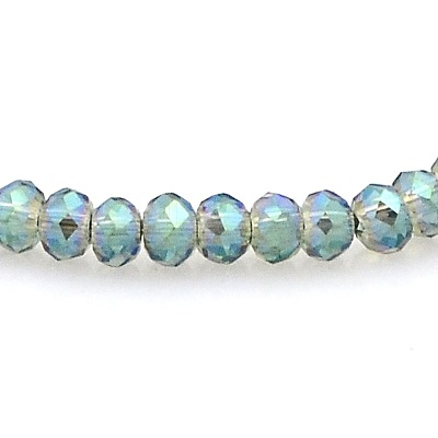 Full Rainbow Plated Faceted Rondelle  Glass Beads Strands GLAA-A024A-FR05-1