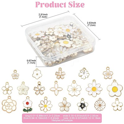 76Pcs 19 Styles Alloy Enamel Pendants ENAM-FS0004-23-1