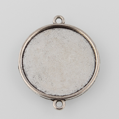 Tibetan Style Alloy Cabochon Connector Settings X-TIBE-M022-14AS-1