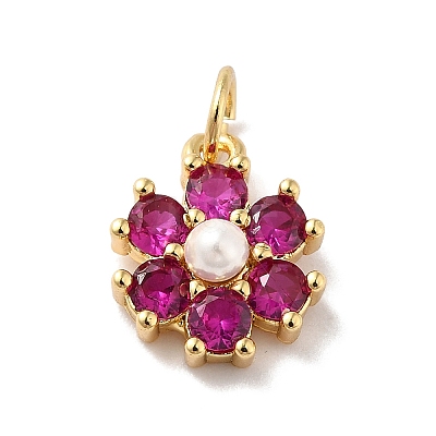 Rack Plating Brass Micro Pave Cubic Zirconia Charms KK-A160-22E-G-1