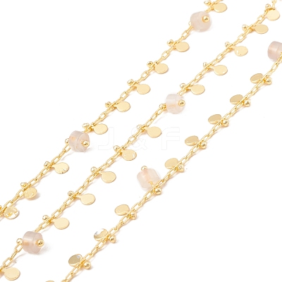Natural Grey Agate Column Beaded Chains CHC-K012-01G-03-1