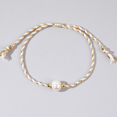 Natural Freshwater Pearl Bead Braided Bead Bracelets JH8725-10-1