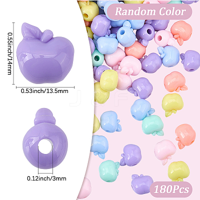 180Pcs Opaque Acrylic Beads TACR-SC0002-71-1