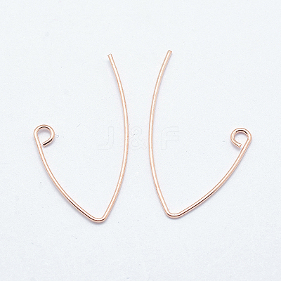 Brass Earring Hooks KK-K197-60RG-1