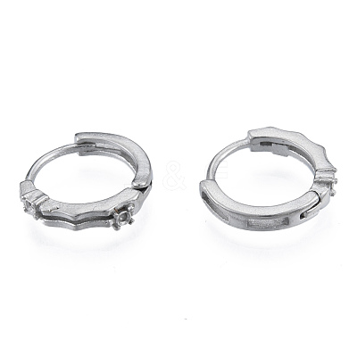 Tarnish Resistant 304 Stainless Steel Hoop Earrings Findings STAS-N092-189-1