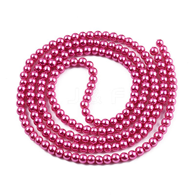 Baking Paint Pearlized Glass Pearl Round Bead Strands X-HY-Q003-6mm-10-1
