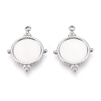 304 Stainless Steel Pendant Cabochon Settings STAS-T065-94P-1