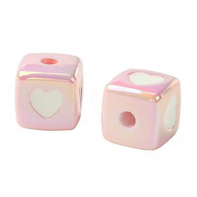 10Pcs Opaque Acrylic Enamel Beads ACRC-FS0001-02F-1