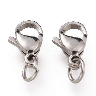 Tarnish Resistant 304 Stainless Steel Lobster Claw Clasps X-STAS-G240-01C-P-1