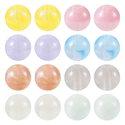 80Pcs 8 Colors Opaque Acrylic Beads OACR-TA0001-23-1