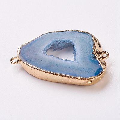 Electroplate Natural Druzy Geode Quartz Crystal Links connectors G-K189-04-1