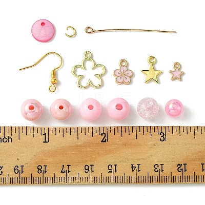 DIY Round Acrylic & Alloy Dangle Earring Making Kit DIY-FS0006-30-1