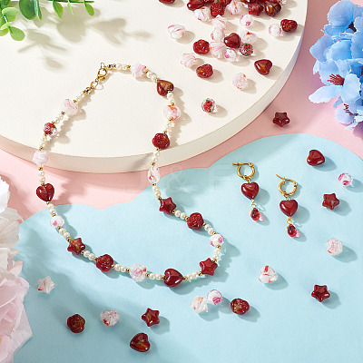 80Pcs 8 Styles Millefiori Glass Beads Strands GLAA-TA0003-43C-1