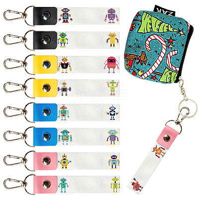 PU Leather & Cotton Name Marker Keychain AJEW-WH0514-018-1