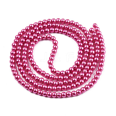 Baking Paint Pearlized Glass Pearl Round Bead Strands LS-HY-Q003-10mm-10-1