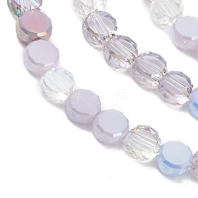 Gradient Color Electroplate Glass Bead Strands X1-GLAA-E042-03A-1