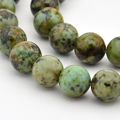 Round Natural African Turquoise(Jasper) Bead Strands G-D626-10mm-1